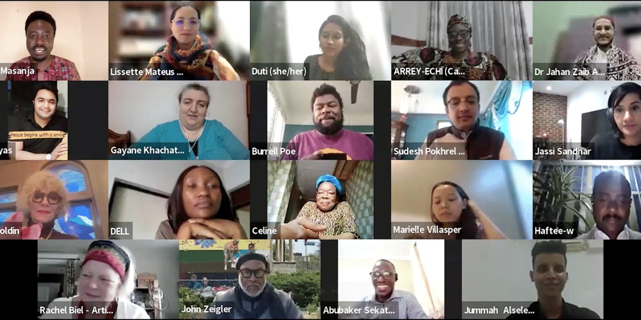 A zoom screenshot of the 2024 Goldin Global Fellows Class on Zoom