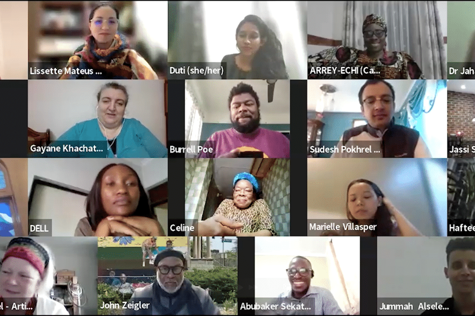 A zoom screenshot of the 2024 Goldin Global Fellows Class on Zoom